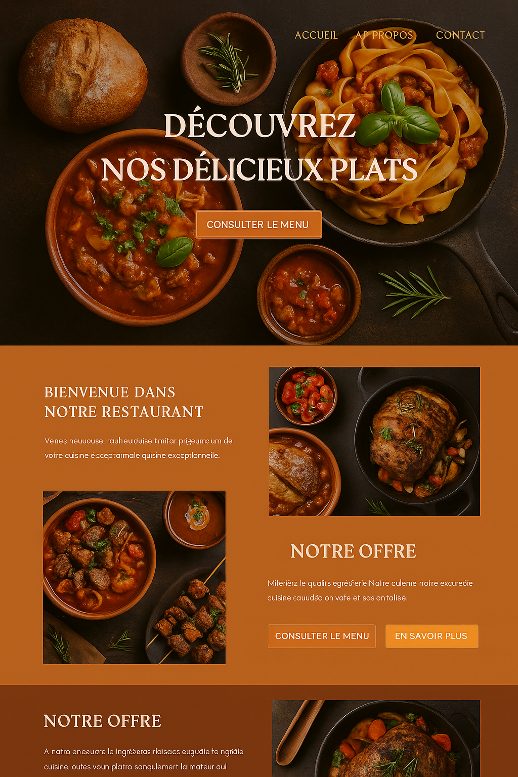 Exemple site vitrine — Restaurant